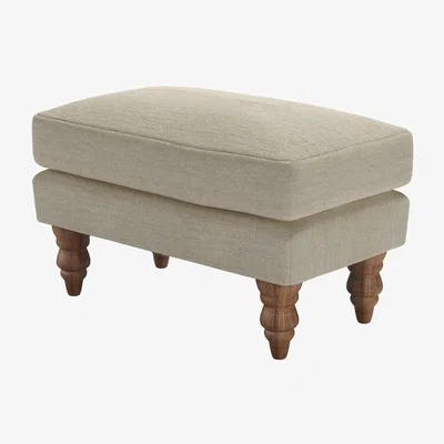 Sofa.com Isla Small Rectangular Footstool in Pampas Hygge Smart Linen