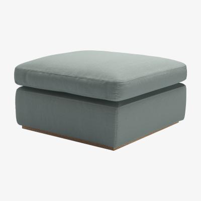 Sofa.com Ren Footstool in Hidden Cove Brushed Linen Cotton