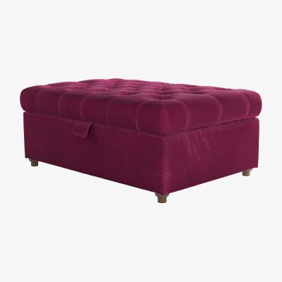 Sofa.com Valentin Medium Rectangular Storage Footstool in Persian Rose Smart Velvet
