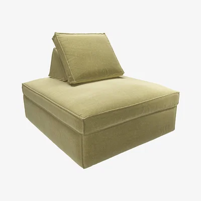 Sofa.com Harry Large Pouffe with bolster cushion Storage in Soft Textured Light Green - sofa.com