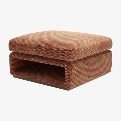 Sofa.com Ren Modular Storage Footstool in Pomegranate Bubble Velvet