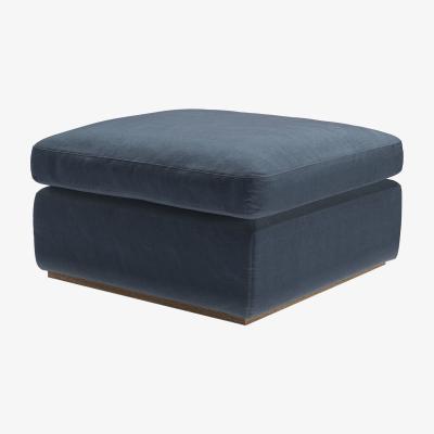 Sofa.com Ren Footstool in Skyfall Cotton Matt Velvet