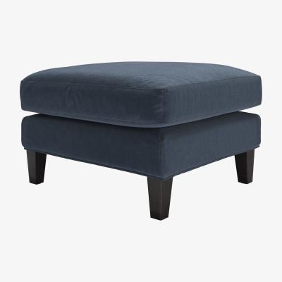 Sofa.com Izzy Medium Rectangular Footstool in Skyfall Cotton Matt Velvet
