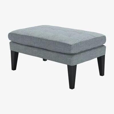 Sofa.com Club Small Rectangular Footstool in Cornflower Silky Jacquard Weave
