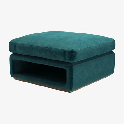 Sofa.com Ren Modular Storage Footstool in Jade Smart Velvet