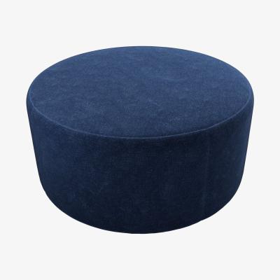 Sofa.com Luna Large Round Footstool in Port Royal Aquaclean Clever Chenille