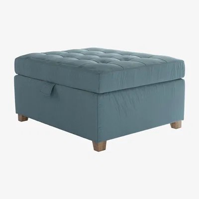 Sofa.com Club Small Rectangular Storage Footstool in Tide Organic Smart Cotton