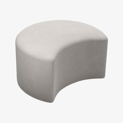 Sofa.com Luna Half Moon Footstool in Nimbus Aquaclean Clever Velvet