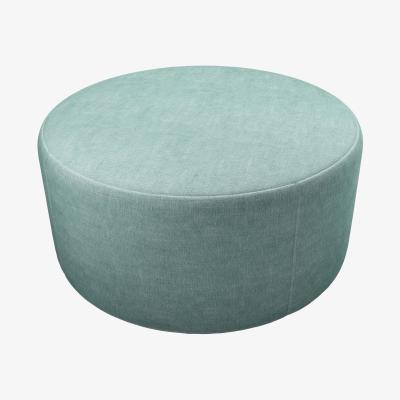 Sofa.com Luna Large Round Footstool in Sea Spray Aquaclean Clever Chenille