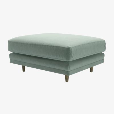 Sofa.com Marco Large Rectangular Footstool in Sage Smart Velvet