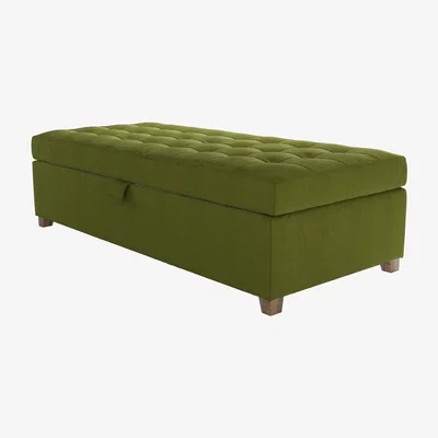 Sofa.com Club Large Rectangular Storage Footstool in Vine Leaf Organic Smart Cotton