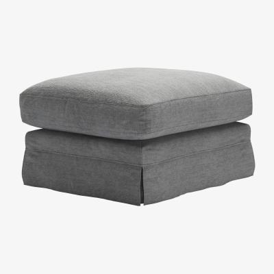 Sofa.com Otto Large Rectangular Footstool in Gull Slubby Cotton - sofa.com