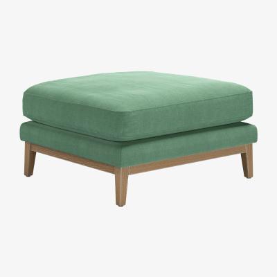 Sofa.com Costello Large Rectangular Footstool in Celadon Easy Cotton