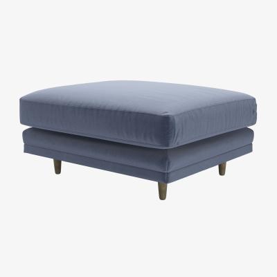 Sofa.com Marco Large Rectangular Footstool in Sapphire Smart Velvet