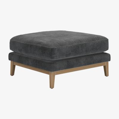 Sofa.com Costello  Large Rectangular Footstool in Raven Speckled Chenille