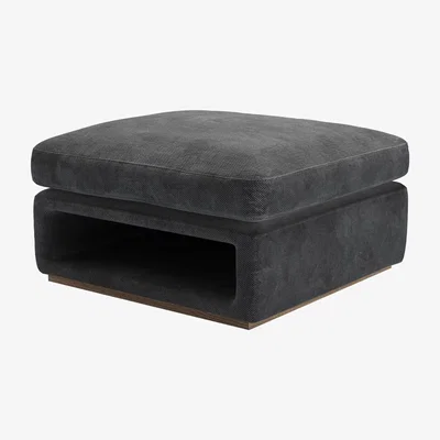 Sofa.com Ren Modular Storage Footstool in Raven Speckled Chenille