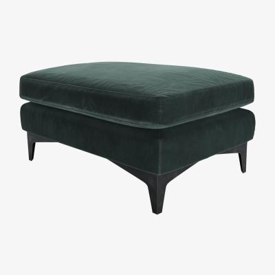 Sofa.com Lars Medium Rectangular Footstool in Smokey Green Cashmere Velvet