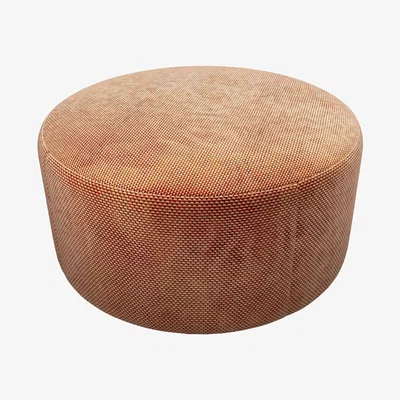Sofa.com Luna Large Round Footstool in Pomegranate Bubble Velvet