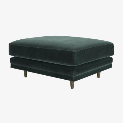 Sofa.com Marco Large Rectangular Footstool in Smokey Green Cashmere Velvet