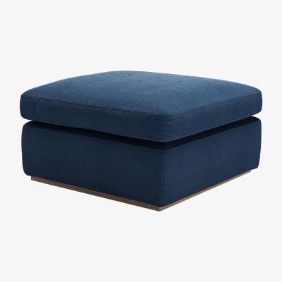 Sofa.com Ren Footstool in Washed Indigo Easy Cotton