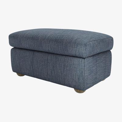 Sofa.com Tiffany Slim Medium Rectangular Footstool in Azure Florence Textured Weave