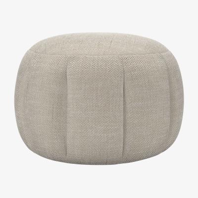Sofa.com Harper Round Footstool in Jasmine Silky Jacquard Weave