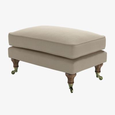 Sofa.com Bluebell Medium Rectangular Footstool in Pennine Stone Organic Smart Cotton