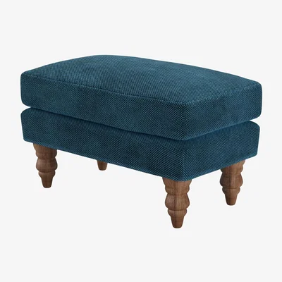 Sofa.com Isla Small Rectangular Footstool in Mineral Mist Speckled Chenille