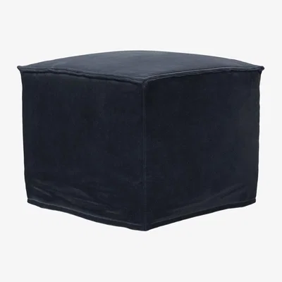 Sofa.com Anders Small Square Footstool in Mercury Cashmere Velvet