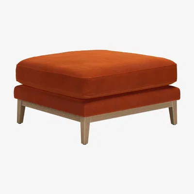 Sofa.com Costello Large Rectangular Footstool in Brick Aquaclean Clever Velvet