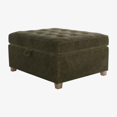 Sofa.com Club Small Rectangular Storage Footstool in Juniper Aquaclean Clever Chenille