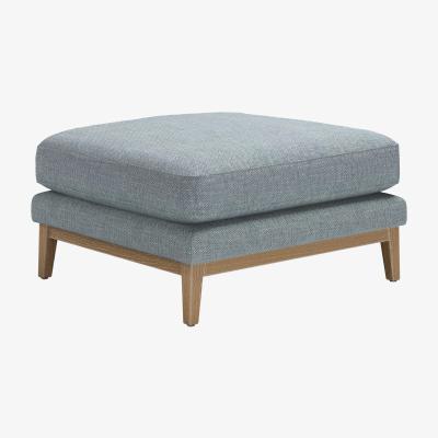 Sofa.com Costello Large Rectangular Footstool in Cornflower Silky Jacquard Weave