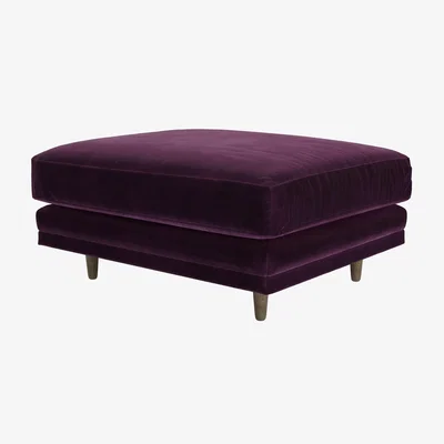Sofa.com Marco Large Rectangular Footstool in Damson Smart Velvet