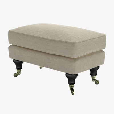 Sofa.com Bluebell Small Rectangular Footstool in Pampas Hygge Smart Linen