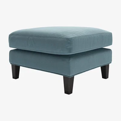 Sofa.com Izzy Medium Rectangular Footstool in Tide Organic Smart Cotton