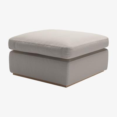 Sofa.com Ren Footstool in Stone Brushed Linen Cotton