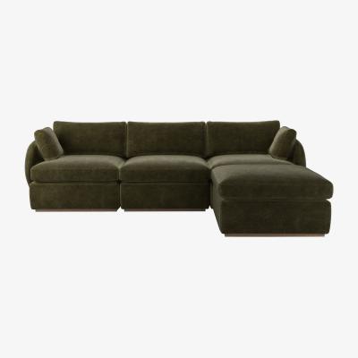 Sofa.com Ren Complete Set with Footstool in Juniper Aquaclean Clever Chenille