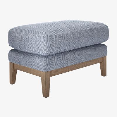 Sofa.com Costello Small Rectangular Footstool in Uniform House Herringbone Weave