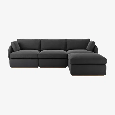 Sofa.com Ren Complete Set with Footstool in Arctic Seal Easy Cotton