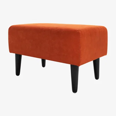 Sofa.com Jude Rectangular Footstool in Burnt Orange Velvet