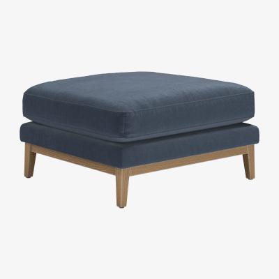 Sofa.com Costello  Large Rectangular Footstool in Skyfall Cotton Matt Velvet