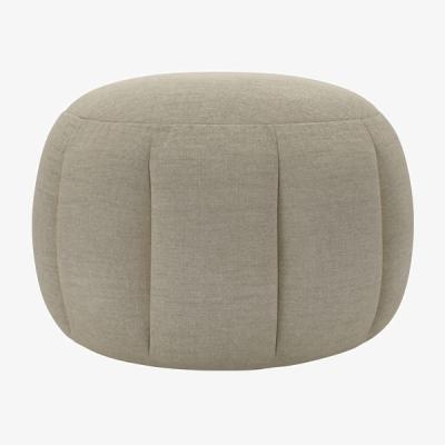 Sofa.com Harper Round Footstool in Pampas Hygge Smart Linen