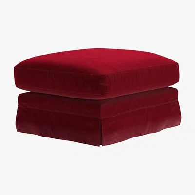 Sofa.com Otto Large Rectangular Footstool in Malbec Cotton Matt Velvet