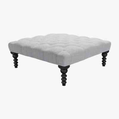 Sofa.com Perfectly Pristene Valentin Large Square Footstool in Frost Highland Tweed - sofa.com