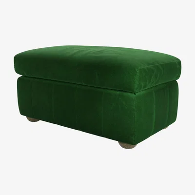 Sofa.com Tiffany Slim Medium Rectangular Footstool in Putting Green Aquaclean Clever Velvet