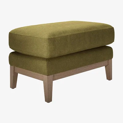 Sofa.com Costello Small Rectangular Footstool in Mossymere Norfolk Cotton