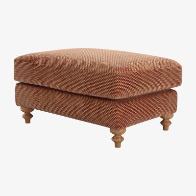 Sofa.com Teddy Large Rectangular Footstool in Pomegranate Bubble Velvet