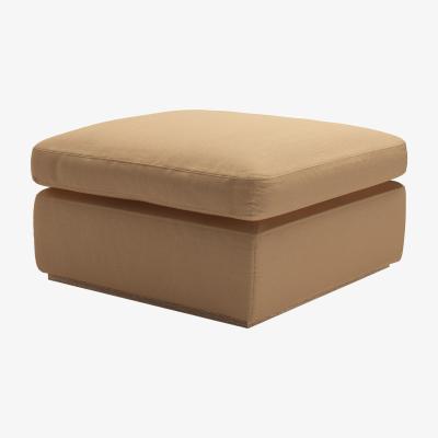 Sofa.com Ren Footstool in Pecan Brushed Linen Cotton