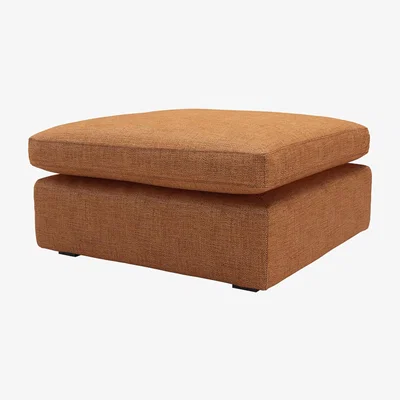 Sofa.com Long Island Slim Medium Rectangular Footstool in Terracotta Florence Textured Weave