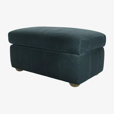 Sofa.com Tiffany Slim Medium Rectangular Footstool in Deep Forest Aquaclean Clever Velvet